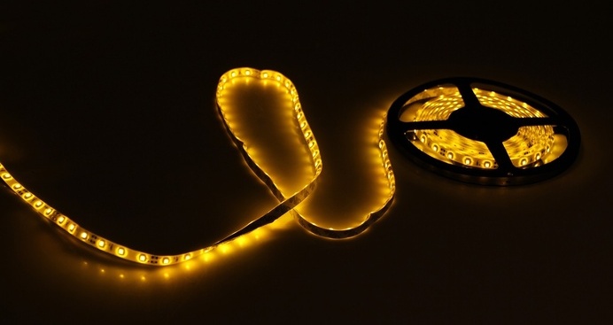 Лента светодиодная JAZZWAY SMD 3528/60 4.8W Yellow (желтый) IP65  силикон 10см